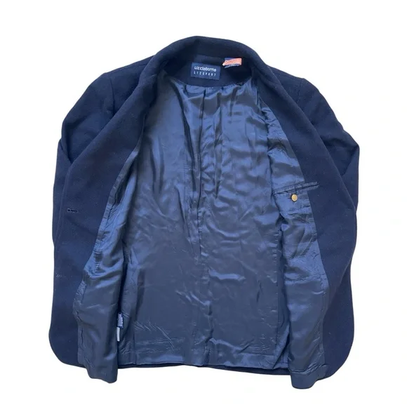 Vintage Liz Claiborne Navy Wool Blazer | Size Medium - Picture 3 of 6